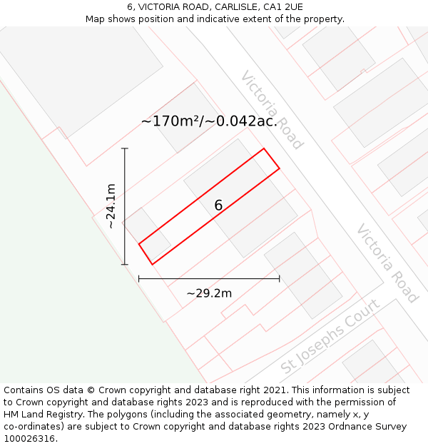 6, VICTORIA ROAD, CARLISLE, CA1 2UE: Plot and title map
