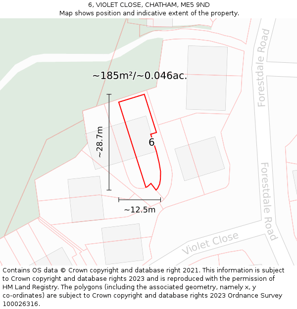 6, VIOLET CLOSE, CHATHAM, ME5 9ND: Plot and title map