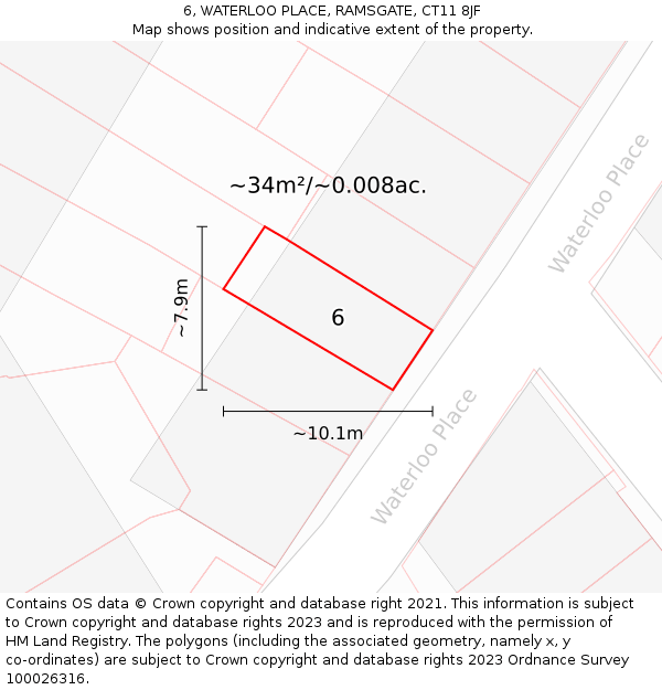 6, WATERLOO PLACE, RAMSGATE, CT11 8JF: Plot and title map
