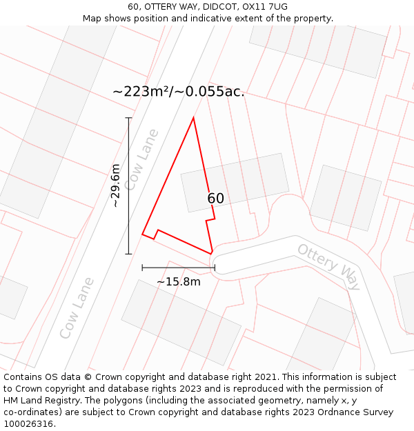 60, OTTERY WAY, DIDCOT, OX11 7UG: Plot and title map