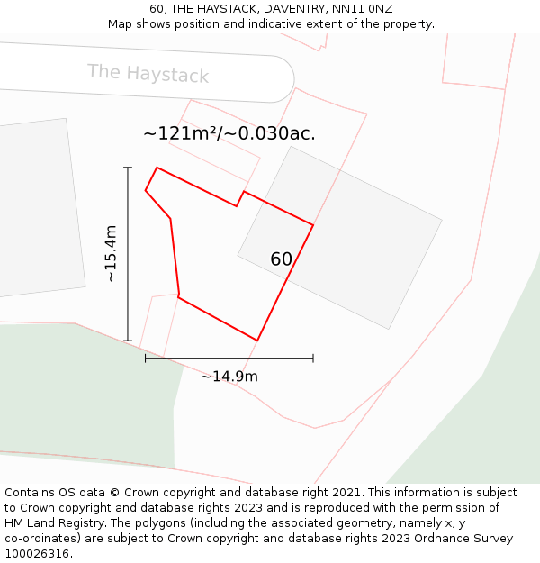 60, THE HAYSTACK, DAVENTRY, NN11 0NZ: Plot and title map