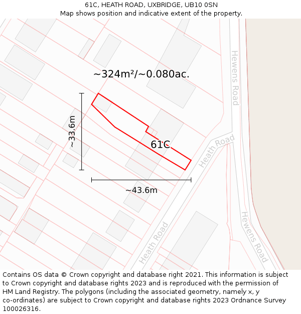 61C, HEATH ROAD, UXBRIDGE, UB10 0SN: Plot and title map