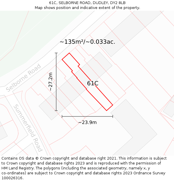 61C, SELBORNE ROAD, DUDLEY, DY2 8LB: Plot and title map