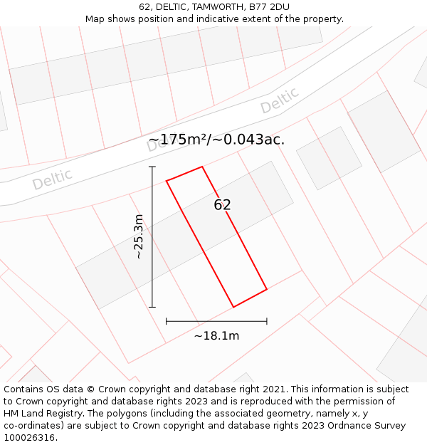 62, DELTIC, TAMWORTH, B77 2DU: Plot and title map