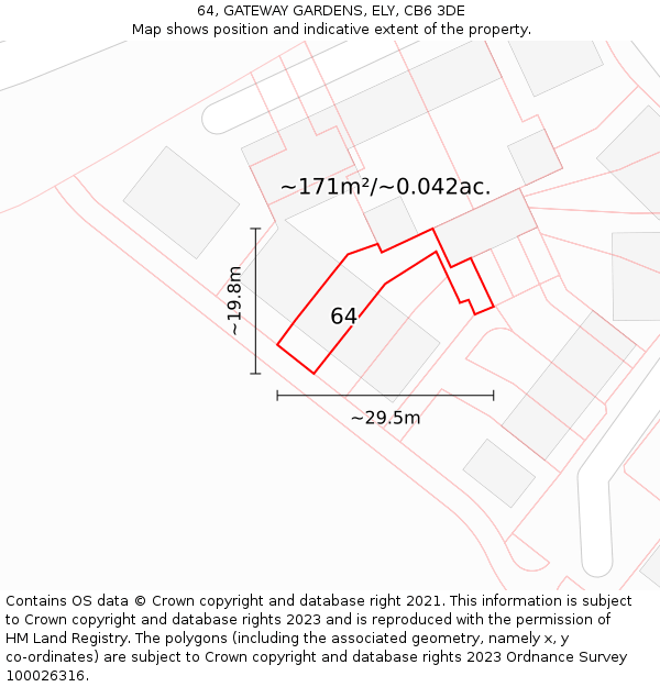 64, GATEWAY GARDENS, ELY, CB6 3DE: Plot and title map