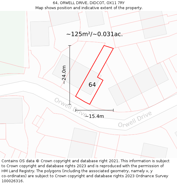 64, ORWELL DRIVE, DIDCOT, OX11 7RY: Plot and title map