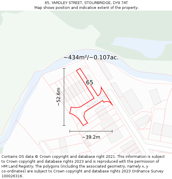 65, YARDLEY STREET, STOURBRIDGE, DY9 7AT: Plot and title map