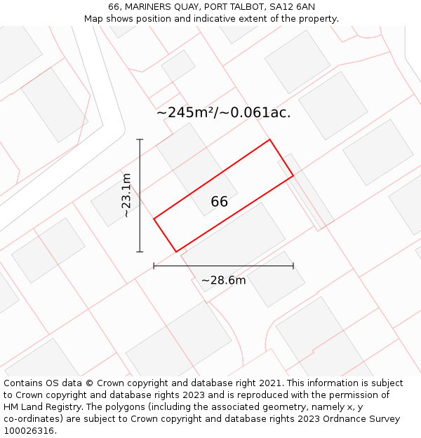 66, MARINERS QUAY, PORT TALBOT, SA12 6AN: Plot and title map