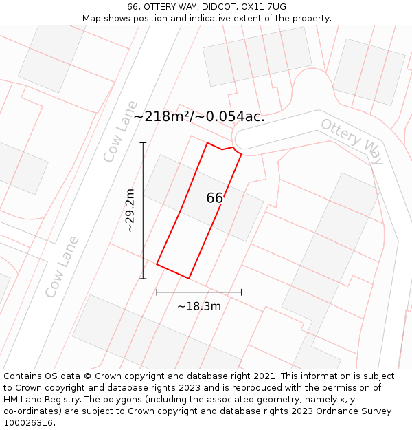 66, OTTERY WAY, DIDCOT, OX11 7UG: Plot and title map