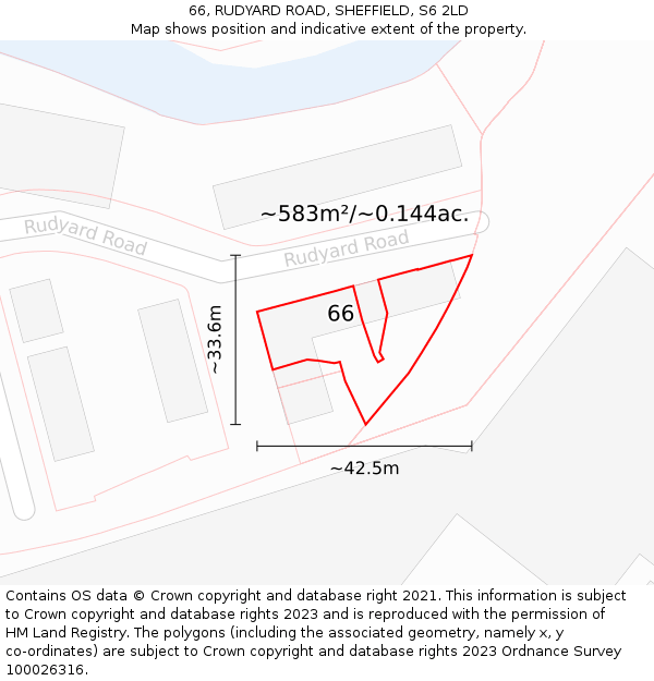 66, RUDYARD ROAD, SHEFFIELD, S6 2LD: Plot and title map