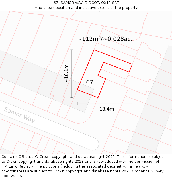 67, SAMOR WAY, DIDCOT, OX11 8RE: Plot and title map