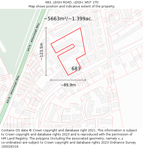 683, LEIGH ROAD, LEIGH, WN7 1TN: Plot and title map