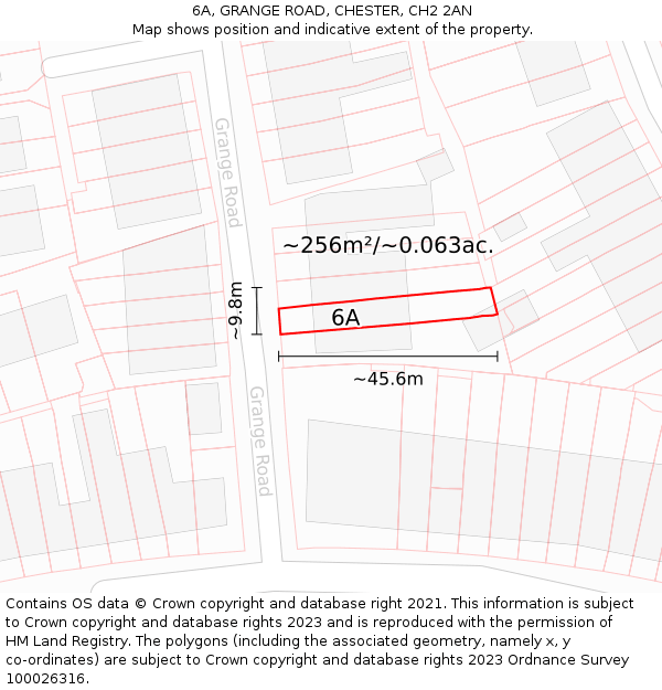 6A, GRANGE ROAD, CHESTER, CH2 2AN: Plot and title map
