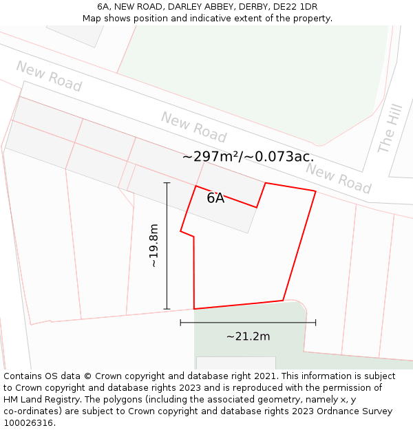 6A, NEW ROAD, DARLEY ABBEY, DERBY, DE22 1DR: Plot and title map