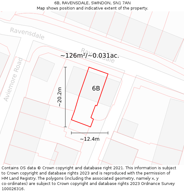 6B, RAVENSDALE, SWINDON, SN1 7AN: Plot and title map