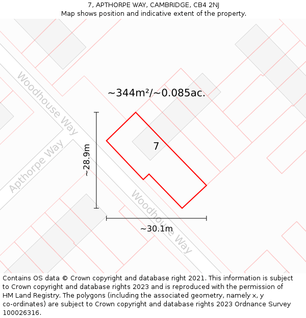 7, APTHORPE WAY, CAMBRIDGE, CB4 2NJ: Plot and title map