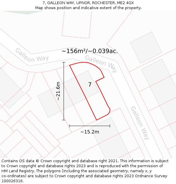 7, GALLEON WAY, UPNOR, ROCHESTER, ME2 4GX: Plot and title map