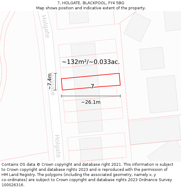 7, HOLGATE, BLACKPOOL, FY4 5BG: Plot and title map