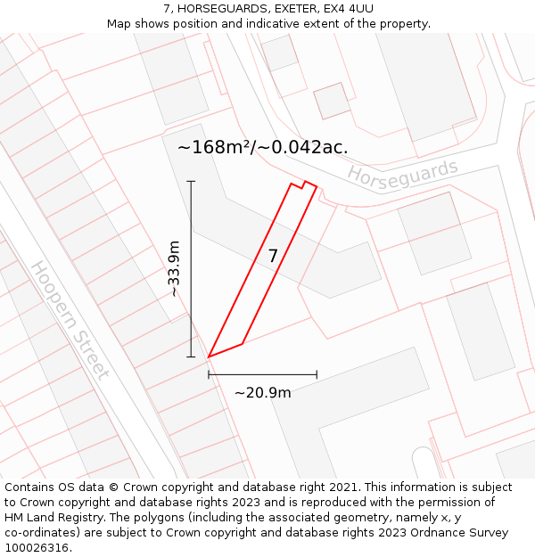 7, HORSEGUARDS, EXETER, EX4 4UU: Plot and title map