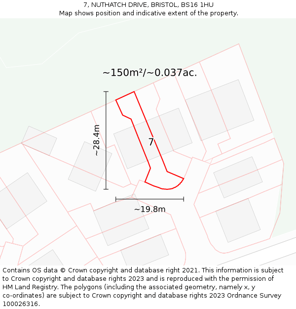 7, NUTHATCH DRIVE, BRISTOL, BS16 1HU: Plot and title map