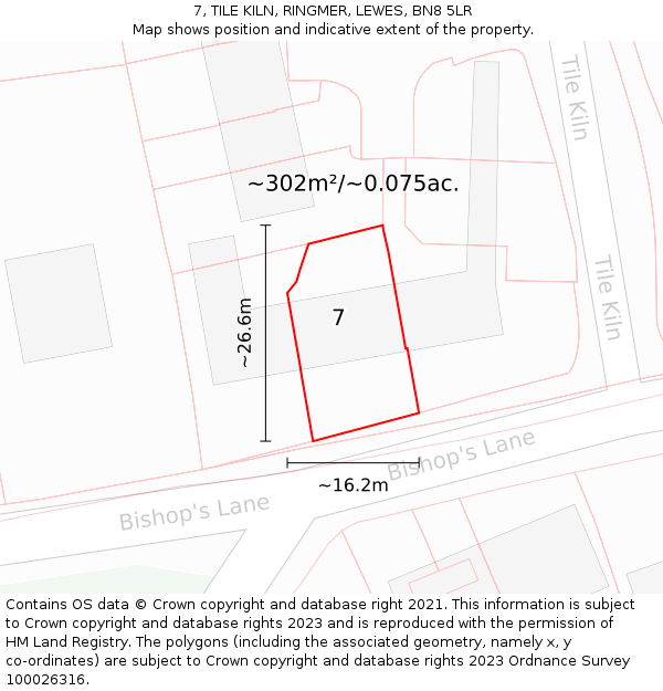 7, TILE KILN, RINGMER, LEWES, BN8 5LR: Plot and title map
