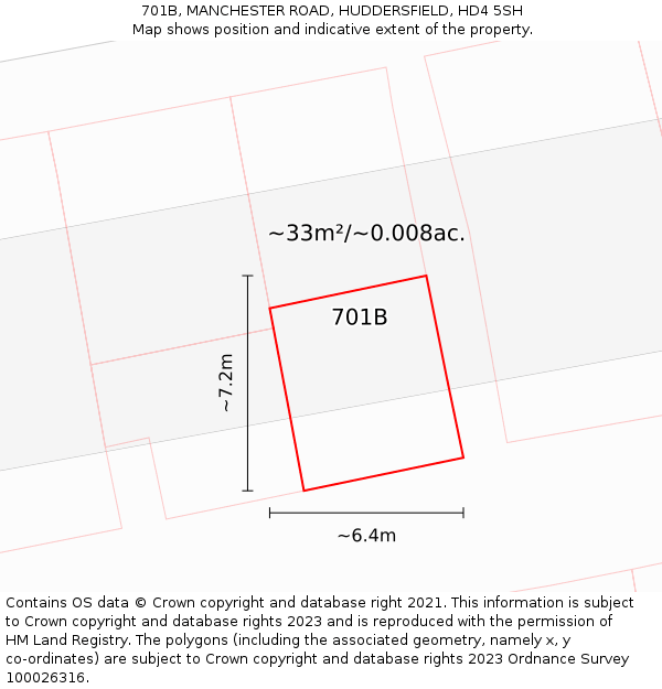 701B, MANCHESTER ROAD, HUDDERSFIELD, HD4 5SH: Plot and title map