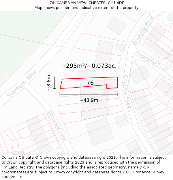 76, CAMBRIAN VIEW, CHESTER, CH1 4DF: Plot and title map