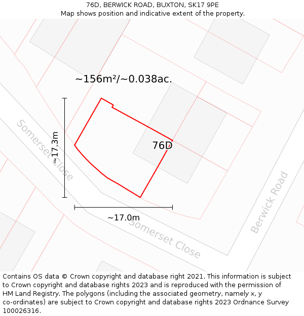 76D, BERWICK ROAD, BUXTON, SK17 9PE: Plot and title map