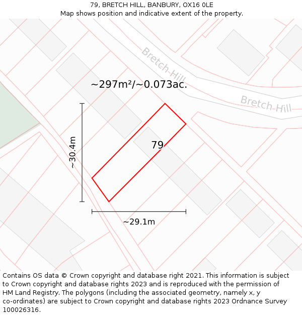 79, BRETCH HILL, BANBURY, OX16 0LE: Plot and title map