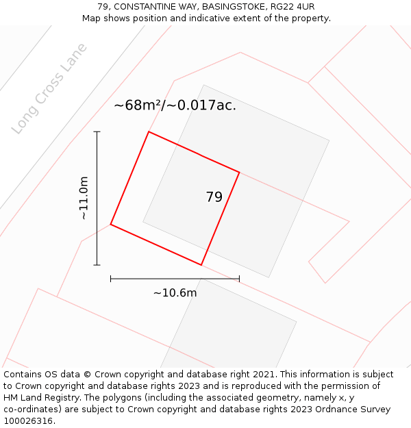 79, CONSTANTINE WAY, BASINGSTOKE, RG22 4UR: Plot and title map