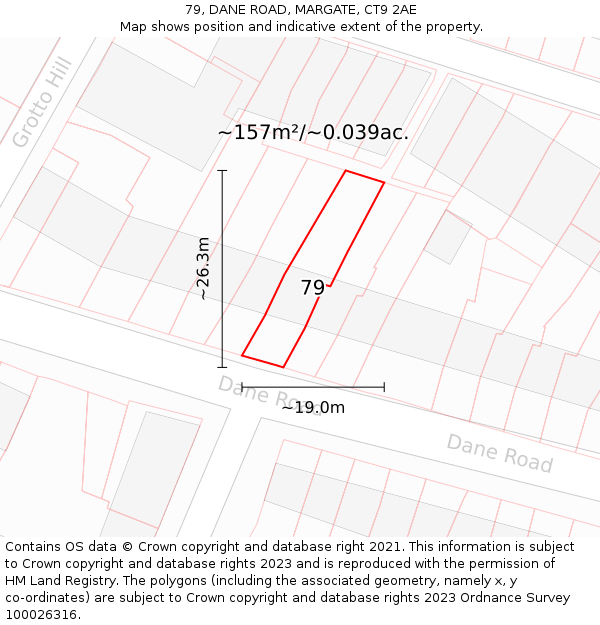 79, DANE ROAD, MARGATE, CT9 2AE: Plot and title map