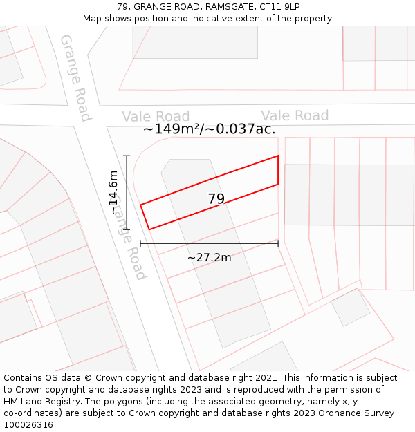 79, GRANGE ROAD, RAMSGATE, CT11 9LP: Plot and title map