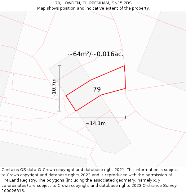 79, LOWDEN, CHIPPENHAM, SN15 2BS: Plot and title map