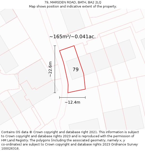 79, MARSDEN ROAD, BATH, BA2 2LQ: Plot and title map
