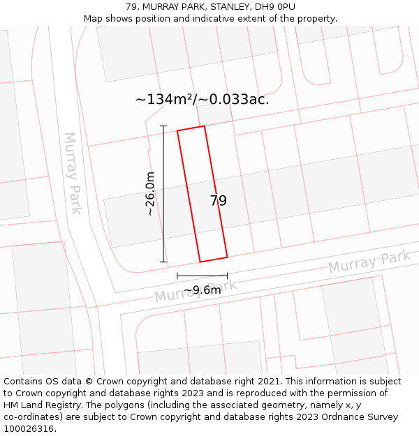 79, MURRAY PARK, STANLEY, DH9 0PU: Plot and title map