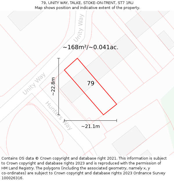 79, UNITY WAY, TALKE, STOKE-ON-TRENT, ST7 1RU: Plot and title map