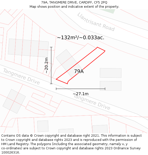 79A, TANGMERE DRIVE, CARDIFF, CF5 2PQ: Plot and title map