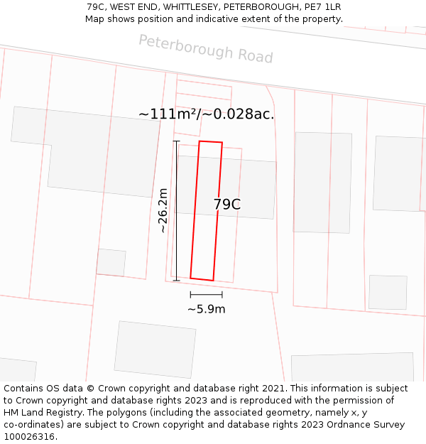 79C, WEST END, WHITTLESEY, PETERBOROUGH, PE7 1LR: Plot and title map