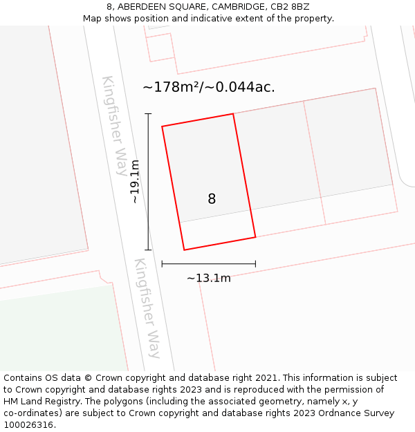 8, ABERDEEN SQUARE, CAMBRIDGE, CB2 8BZ: Plot and title map