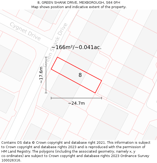 8, GREEN SHANK DRIVE, MEXBOROUGH, S64 0FH: Plot and title map