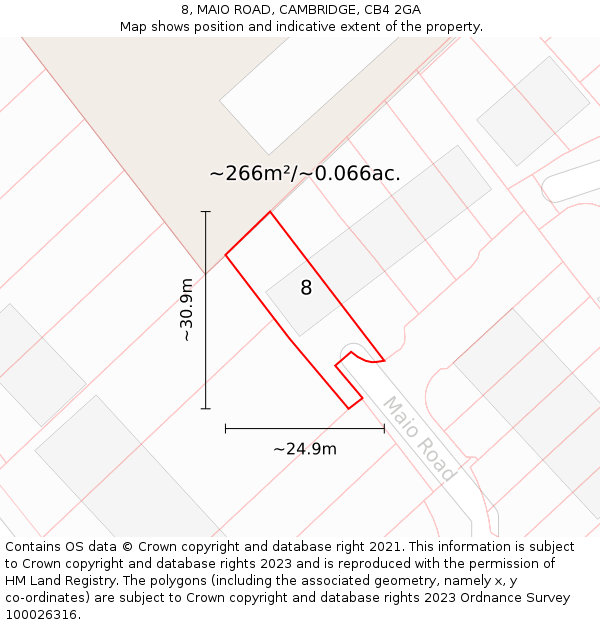 8, MAIO ROAD, CAMBRIDGE, CB4 2GA: Plot and title map