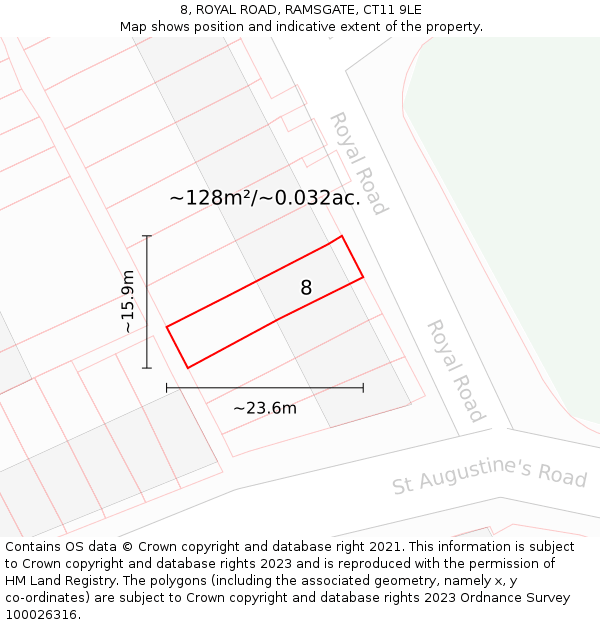 8, ROYAL ROAD, RAMSGATE, CT11 9LE: Plot and title map