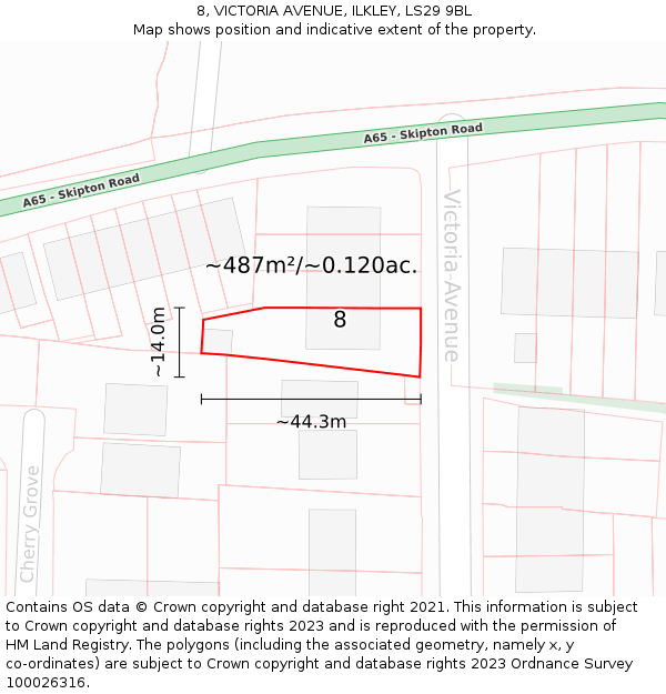 8, VICTORIA AVENUE, ILKLEY, LS29 9BL: Plot and title map