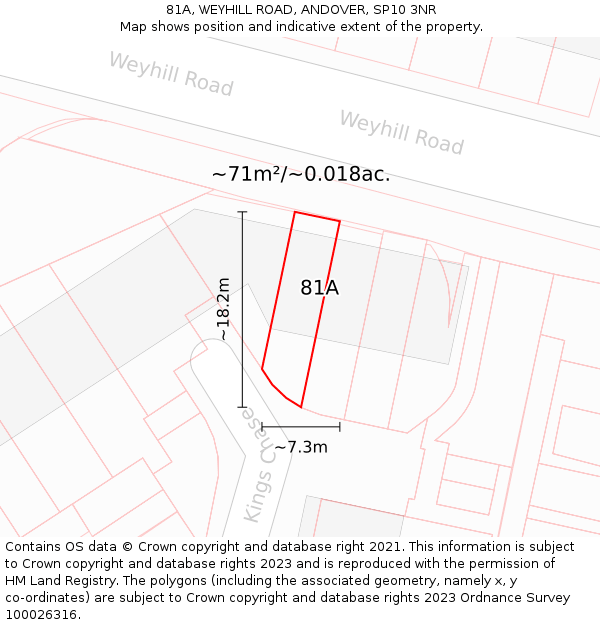 81A, WEYHILL ROAD, ANDOVER, SP10 3NR: Plot and title map