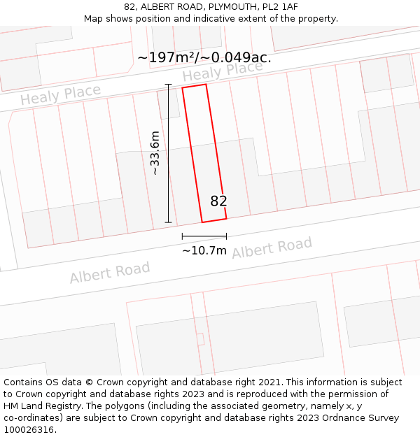 82, ALBERT ROAD, PLYMOUTH, PL2 1AF: Plot and title map