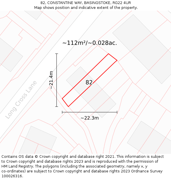82, CONSTANTINE WAY, BASINGSTOKE, RG22 4UR: Plot and title map