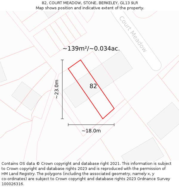 82, COURT MEADOW, STONE, BERKELEY, GL13 9LR: Plot and title map