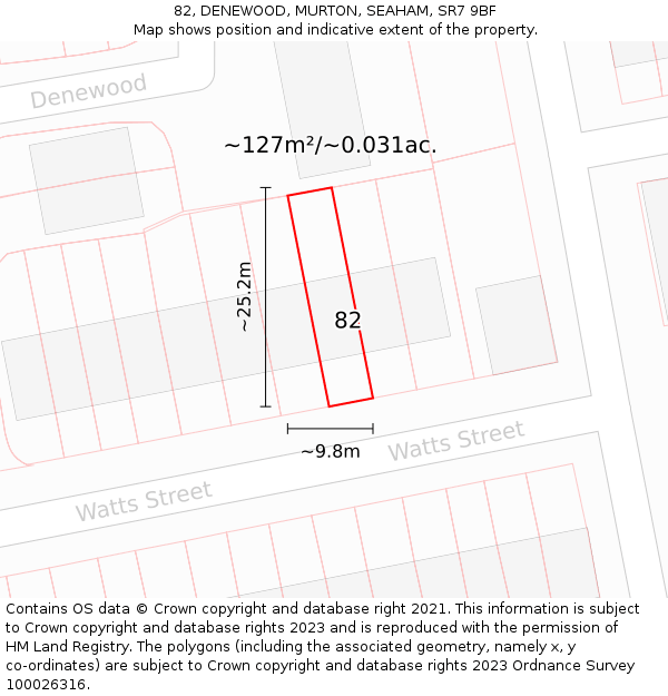 82, DENEWOOD, MURTON, SEAHAM, SR7 9BF: Plot and title map