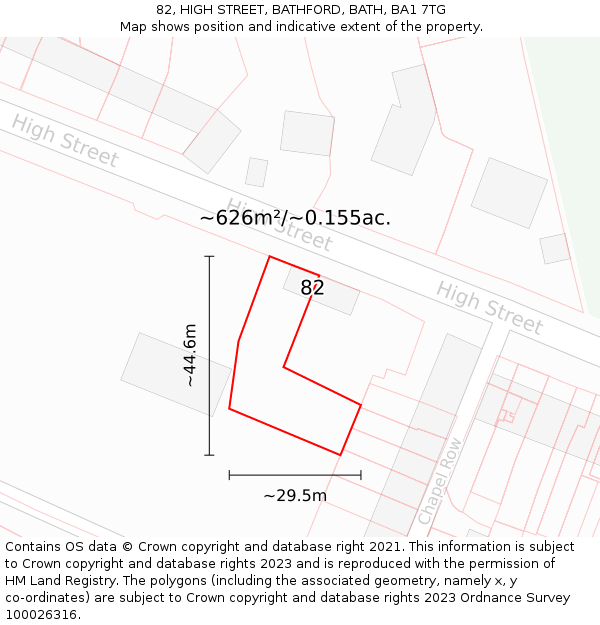 82, HIGH STREET, BATHFORD, BATH, BA1 7TG: Plot and title map