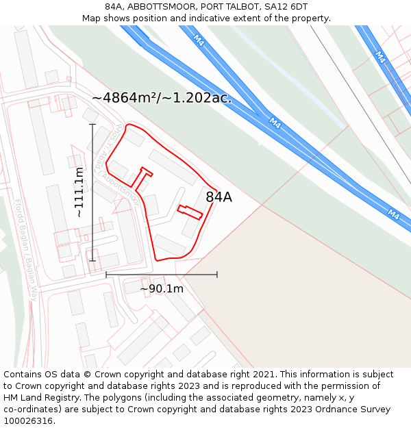 84A, ABBOTTSMOOR, PORT TALBOT, SA12 6DT: Plot and title map